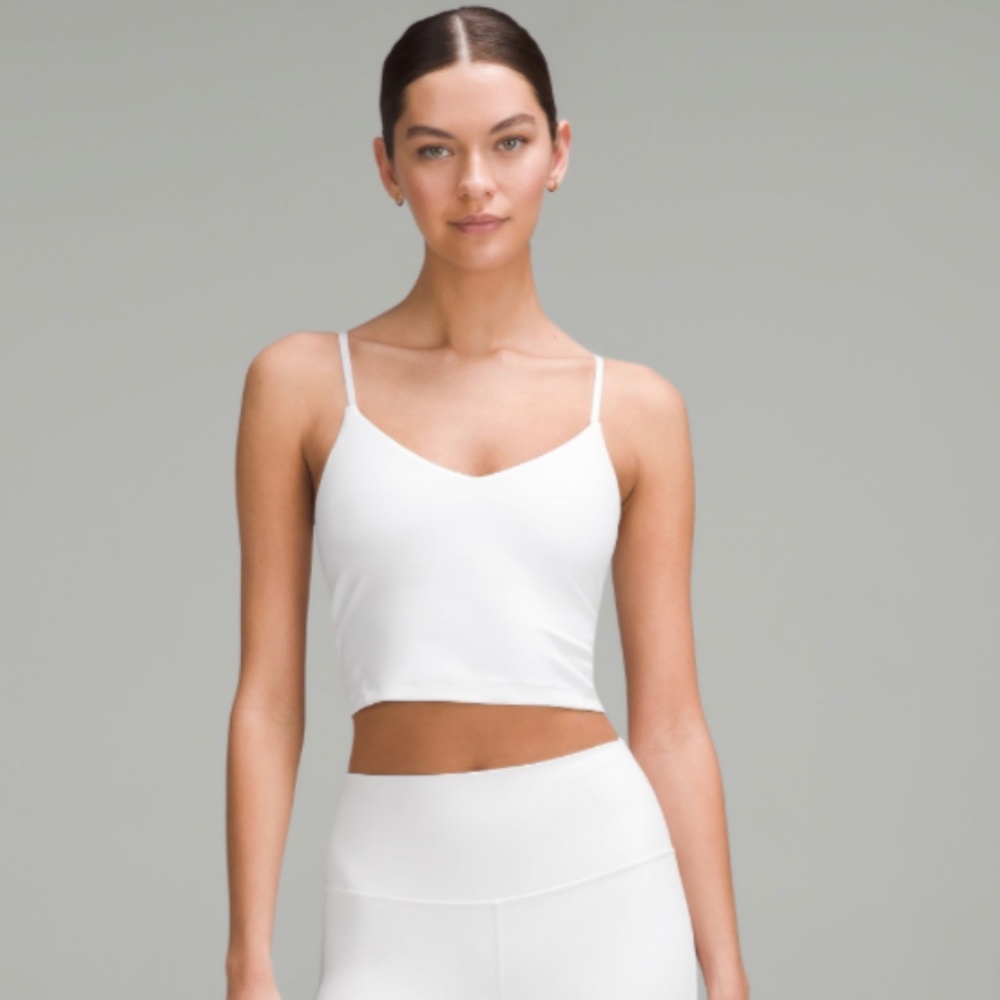 lululemon athletica White Cropped V-Neck Tank Top